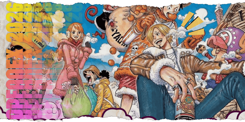 Banner presenting the One Piece logo created for the live action. Underneath it reads "Fanwork Exchange 2024"